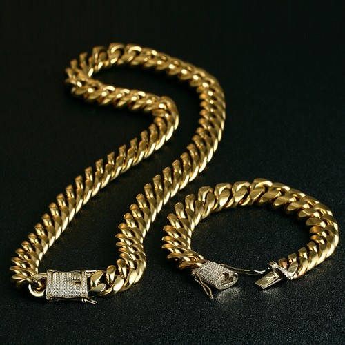 Set bracciale catena miami - bracciale,