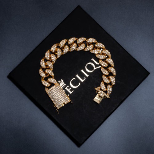 Bracciale cubano iceclique - cubano, oro