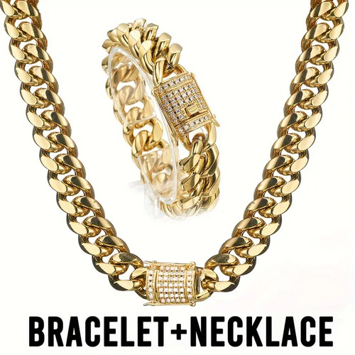 Set bracciale catena maglia - bracciale, e