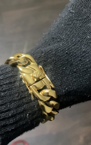 Bracciale maglia cubana - , oro