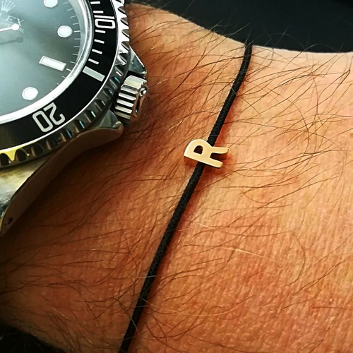 Bracciale con iniziale uomo - iniziale,