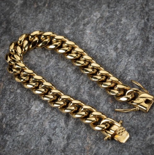 Bracciale uomo inciso oro